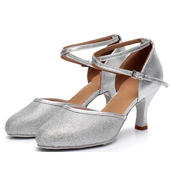 Обувь для латинских танцев; женская летняя дышащая обувь для бальных танцев; обувь для сальсы; вечерние туфли для бальных танцев; zapatos de mujer - Цвет: 5cm Silver