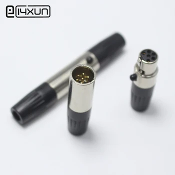 

1set Mini XLR 6 Pin Male Plug + Female jack 6P Audio Microphone Chassis Mount XLR Self-locking Cable Connector