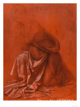 

wall art the Folds of a Garment of a Female Figure Silverpoint Drawing Leonardo Da Vinci Paintings Hand painted High quality
