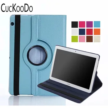 

CucKooDo 100Pcs/lot 360 Degree Rotating Magnetic Smart PU Leather Protective Case For 9.6" Huawei MediaPad T3 10 Tablet