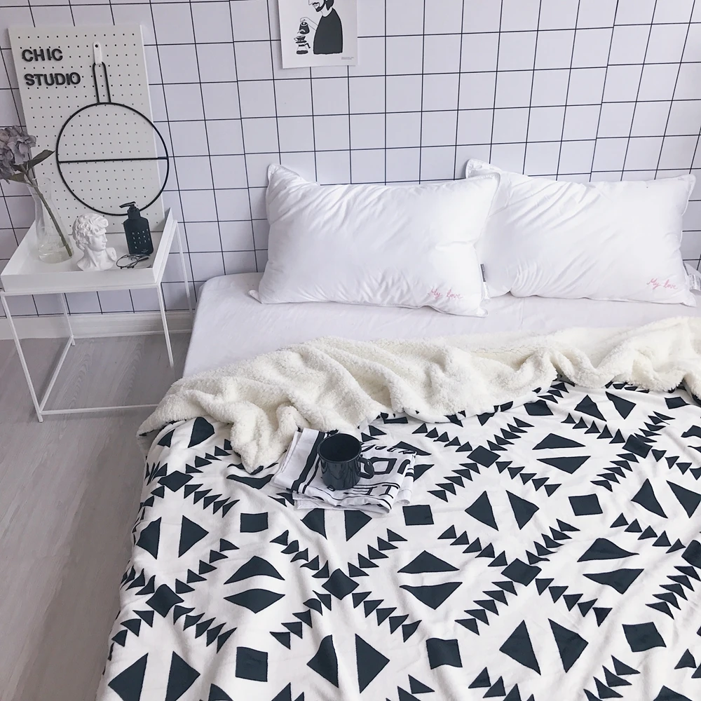 Super Soft Blanket Travel Plane Weighted Blanket for Kids Sheep Wool