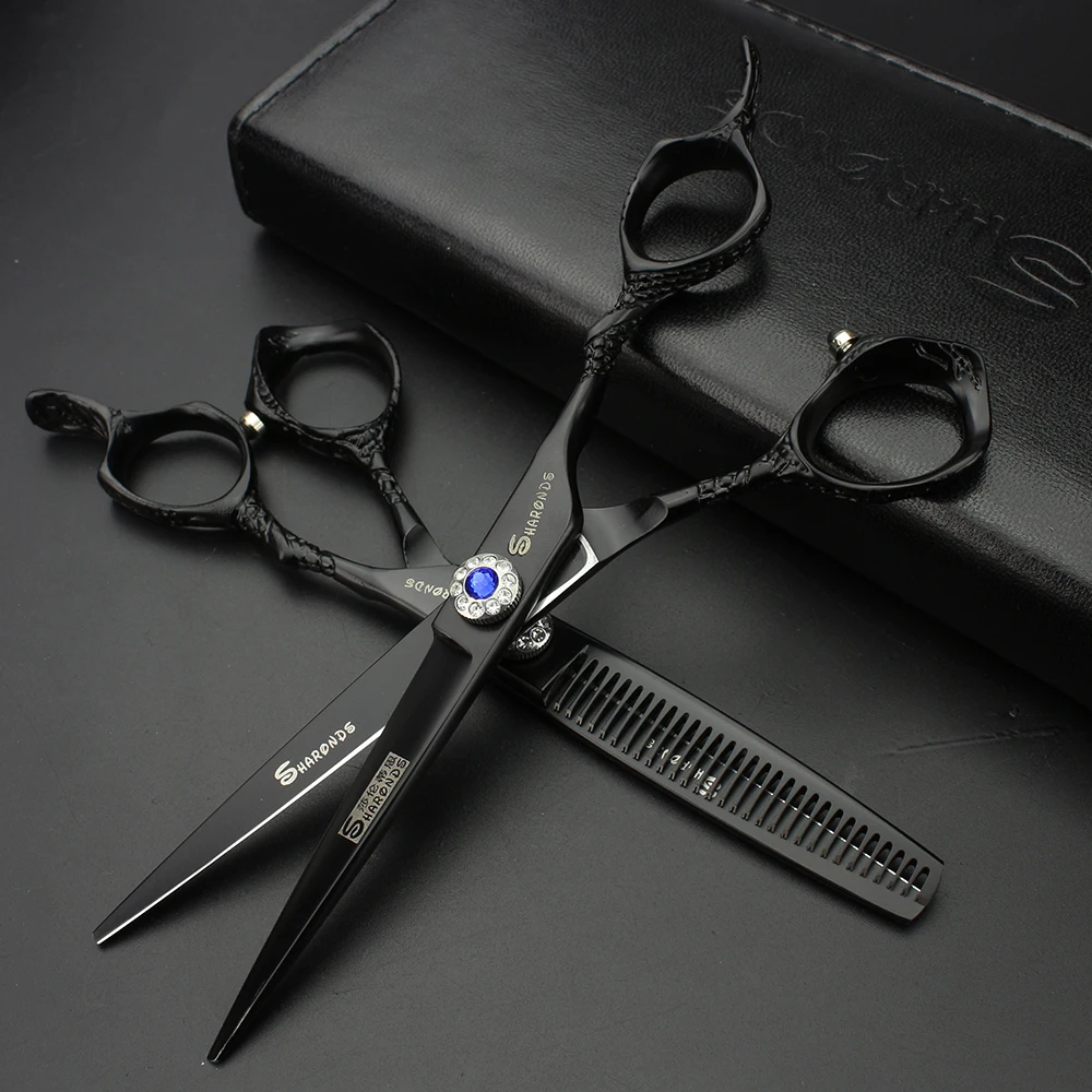 

Sharonds 6-inch hair scissors high-grade serpentine salon professional hair styling stainless steel barber scissors set