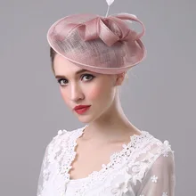 Новое поступление, свадебные головные уборы для вечеринок, женские аксессуары для волос, женская свадебная шляпа, льняная шляпа с перьями, шикарная женская шапка для волос
