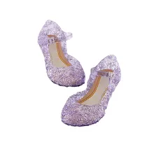 Летние детские сандалии для девочек Эльза ПВХ танцевальная обувь для детей пачка покроя "покроя принцесса" для вечерние туфли принцессы в стиле Рапунцель для ролевых игр, аксессуары