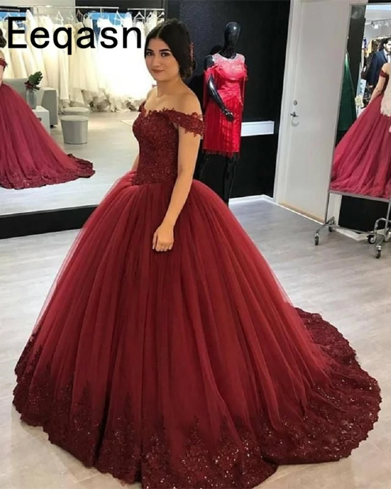 burgundy red prom dresses