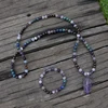 100% 8mm Natural Stone Beads,Amethyst,Garnet,Lapis, JapaMala Beads, 108 Mala Necklace,Meditation Mantra Beads, Spiritual Jewelry ► Photo 1/6