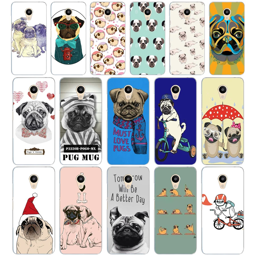 

64DD Cute Funny Pug Dog French Bulldog Puppy Hard Cover Case for Meizu M2 M3S M3 M3S M5S Mini M3 note M5 M6 M6 note U10 U20