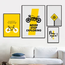 Motorbike Bike Quotes Wall Art Canvas Painting Nordic Posters And Prints Scandinavian Wall Pictures For Living Room Home Decor
