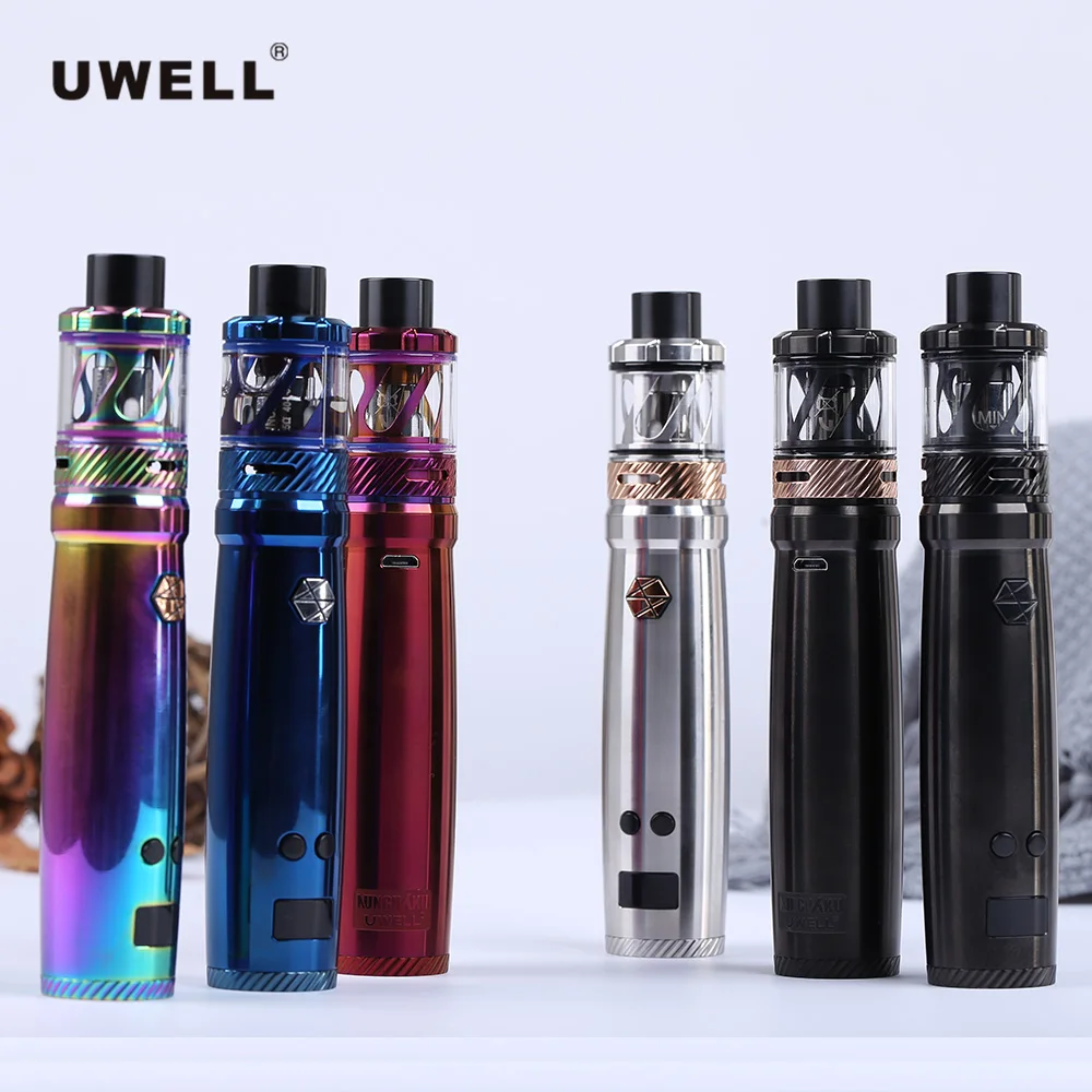 

Original Uwell Nunchaku Tank Kit With 5ml Atomizer Electronic Cigarette Large cloud 80W Vaporizer Vape without 18650 battery