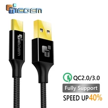 TIEGEM USB Type C Cable 3.1 Type-C Fast Charging USB-C Data Sync Charger Cables for Samsung Galaxy S8 Xiaomi 5 OnePlus 2