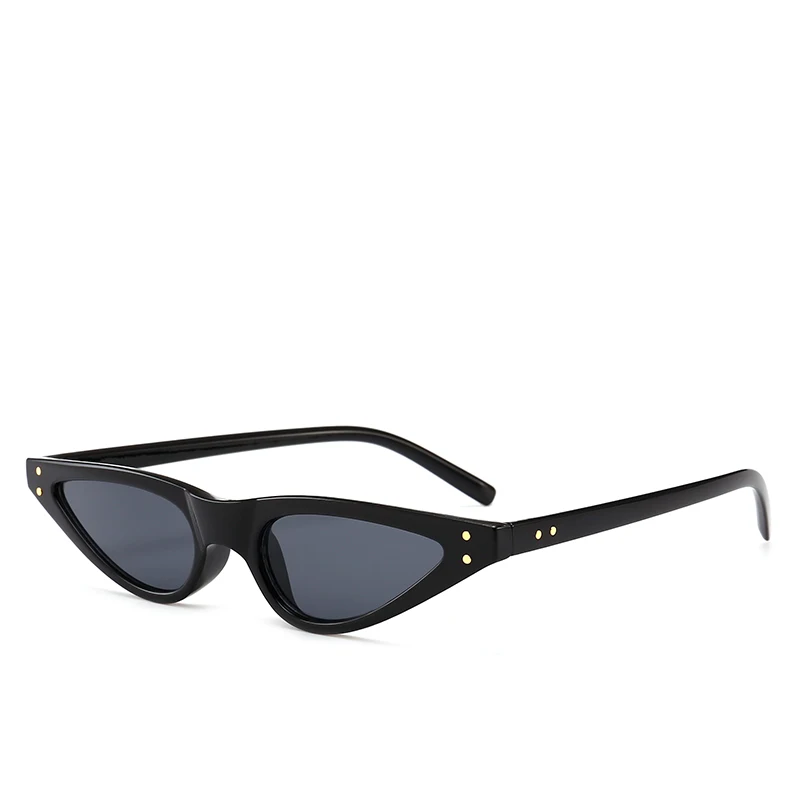 Кошачий глаз солнцезащитные очки женские маленькие треугольные очки винтажные стильные Cateye Солнцезащитные очки женские UV400 очки подарки - Цвет линз: Bgray