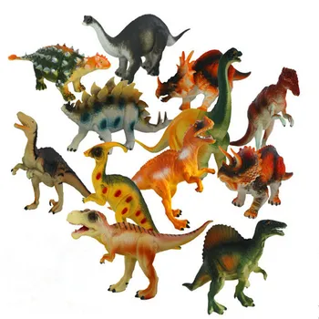 

Novelty simulation dinosaur toy model 12 pcs/lot dinosaur Tyrannosaurus plastic children's educational toys Action Figure Toys