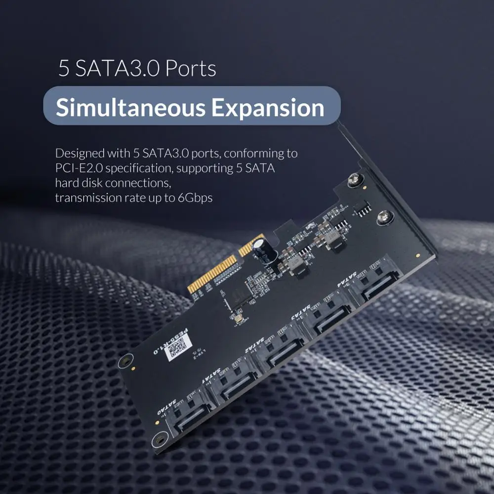 Плата расширения ORICO PCI E на 5 портов SATA3.0 X4 X8 X16 6 Гбит/с|Платы расширения| |
