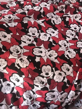 

50*170cm Cartoon minnie Elasticity Lycra Cotton knitted Fabric Child baby Clothes/Diy Handmade Cloth Quilt