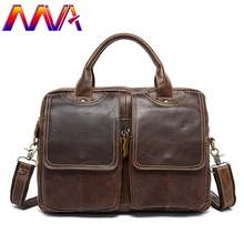 Mva мужской портфель натуральная кожа мужской портфель 14 дюймов Компьютерная сумка через плечо сумка для ноутбука дешевая цена кожаный мужской портфель