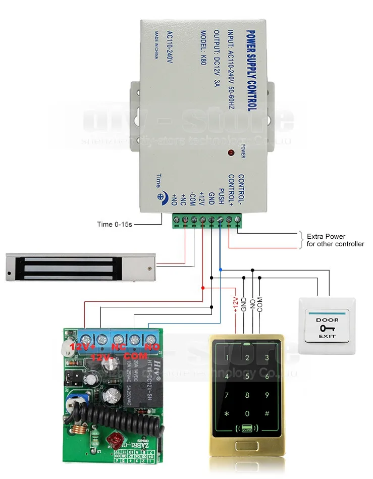 Diysecur 125 кГц RFID touch Reader пароль клавиатуры + 180 кг магнитный замок двери Управление доступом безопасности Системы комплект