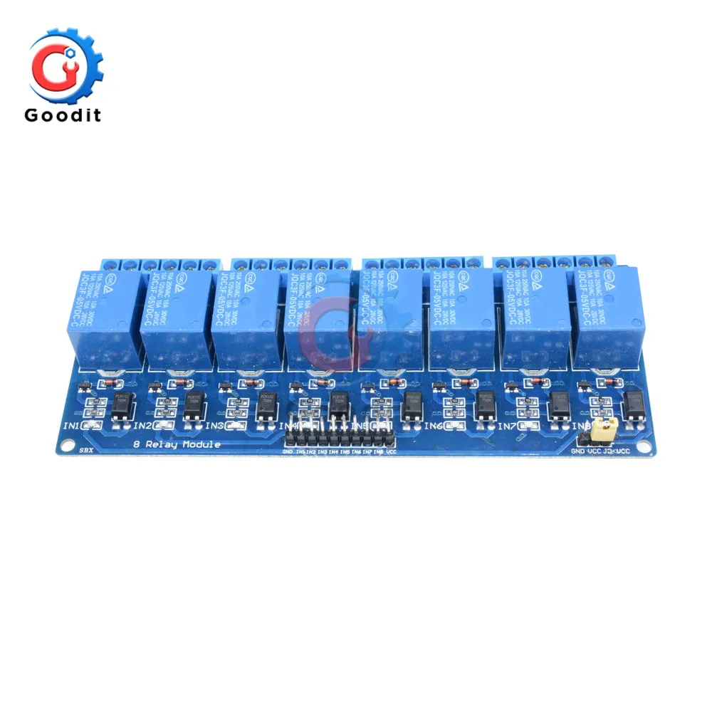 8 канальный релейный модуль постоянного тока 5 В для Arduino Raspberry Pi DSP AVR PIC ARM с защитой