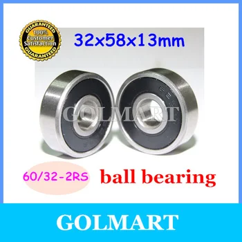 

20pcs/lot sealed 60/32RS steel ball bearing 32x58x13 mm 60/32-2RS bearing 32mm diameter 60/32 radial shaft ball bearing