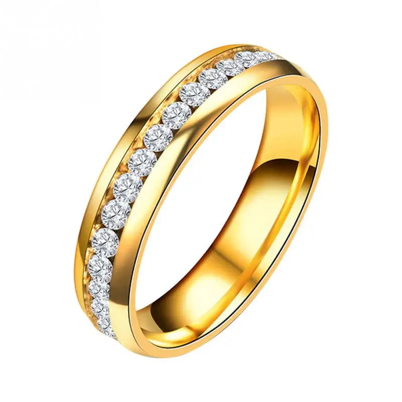 Новые женские и мужские кольца из нержавеющей стали для потери веса, кольцо для похудения, обручальное блестящее магнитное кольцо#2 - Цвет основного камня: Gold