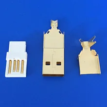 5 шт./лот разъем usb позолоченный DIY USB 2,0 A Тип штекер соединитель провода склеивание