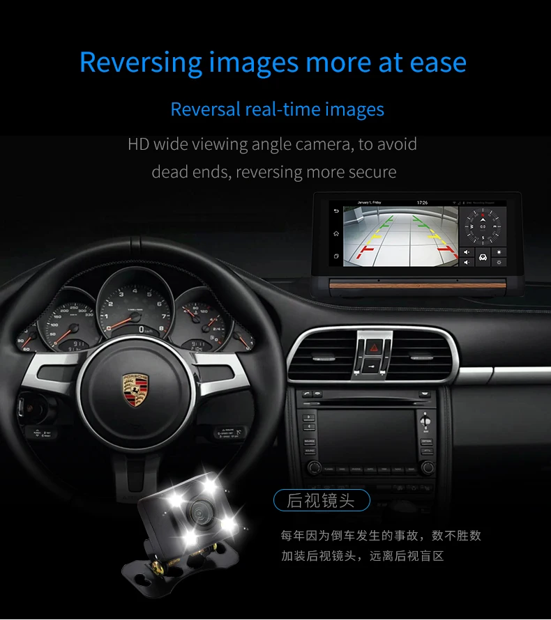 Discount 7"  Android Car DVR 3G Wifi Dash Cam Video Auto Recorder 16GB ROM 1080P Dual Lens Camera GPS Navigation 9