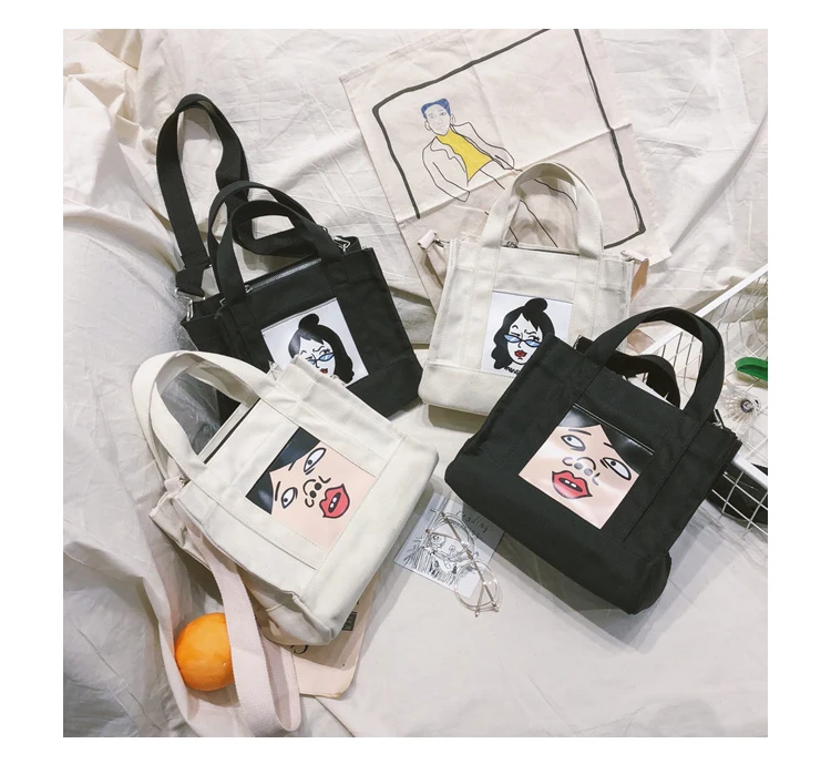 2018 Messenger Bags for Women Preppy Style Girls Ladies Canvas Shopping Travel Casual Totes Girls Zipper Shoulder Crossbody Bags_34_16