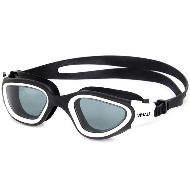 Зеркальное покрытие для плавания ming очки для взрослых Анти-туман УФ Защита для мужчин и женщин Водонепроницаемый Регулируемый силиконовый Очки для плавания в бассейне - Цвет: White