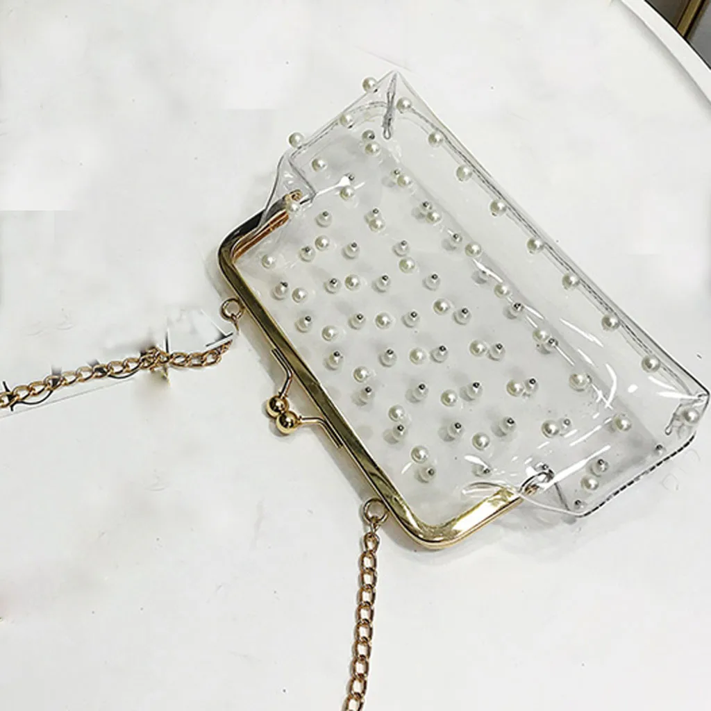Shoulder Bag Handbag Package Transparent Diagonal Package with Beading bolsa feminina HW Shoulder Bag Handbag Package Transparent Diagonal Package with Beading bolsa feminina HW