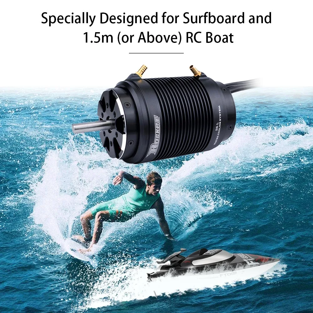 

SURPASS HOBBY Rocket 56102 600KV RC Brushless Motor w/ 56-L Water Cooling Set for Surfboard 1.5m (or Above) RC Boat