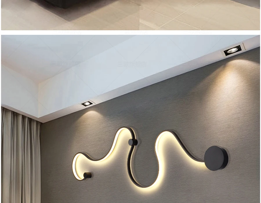 Простые креативные Настенные светильники белого или черного цвета для украшения скандинавского дизайна, прикроватная лампа для гостиной, спальни