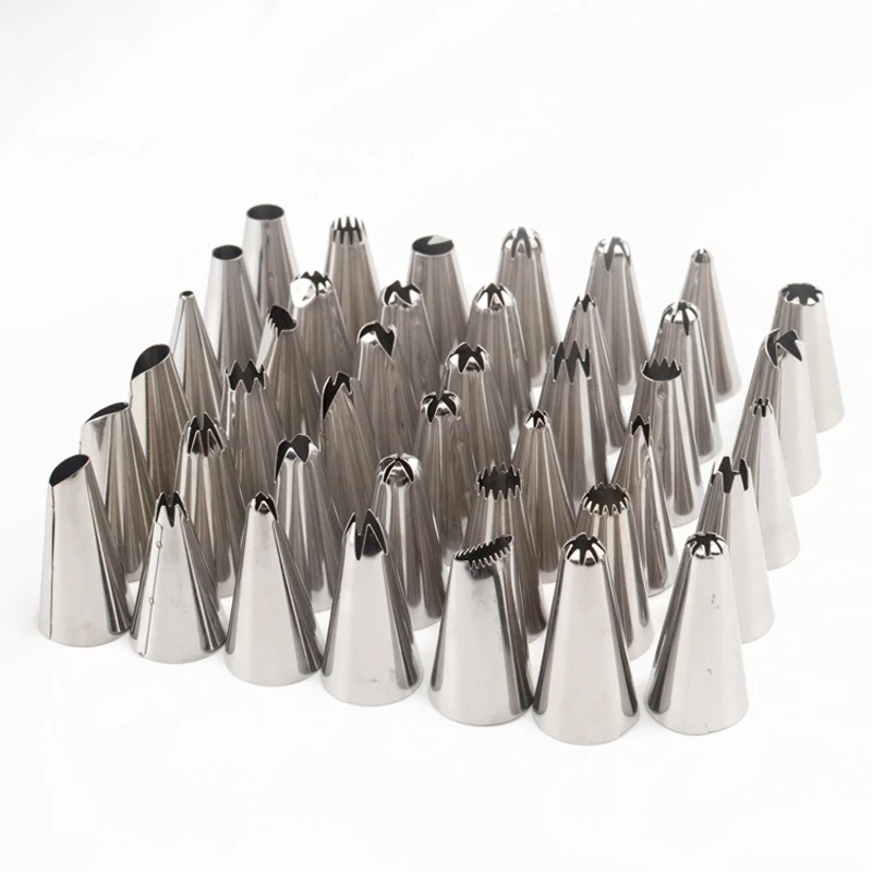 Stainless Steel Bakery and Pastry Tools Cream Cake Decorating Tips Icing Piping Nozzles Set 42 Pcs Various Sizes