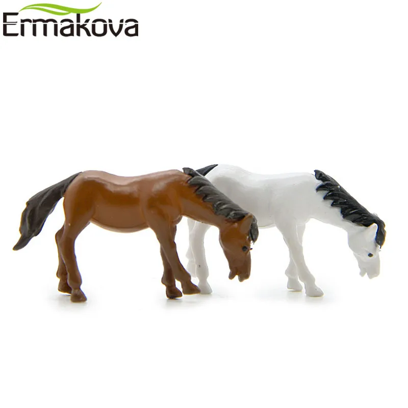 ERMAKOVA Смола мини лошадь миниатюрная фигурка животных Лошадь ремесло пейзаж Фея