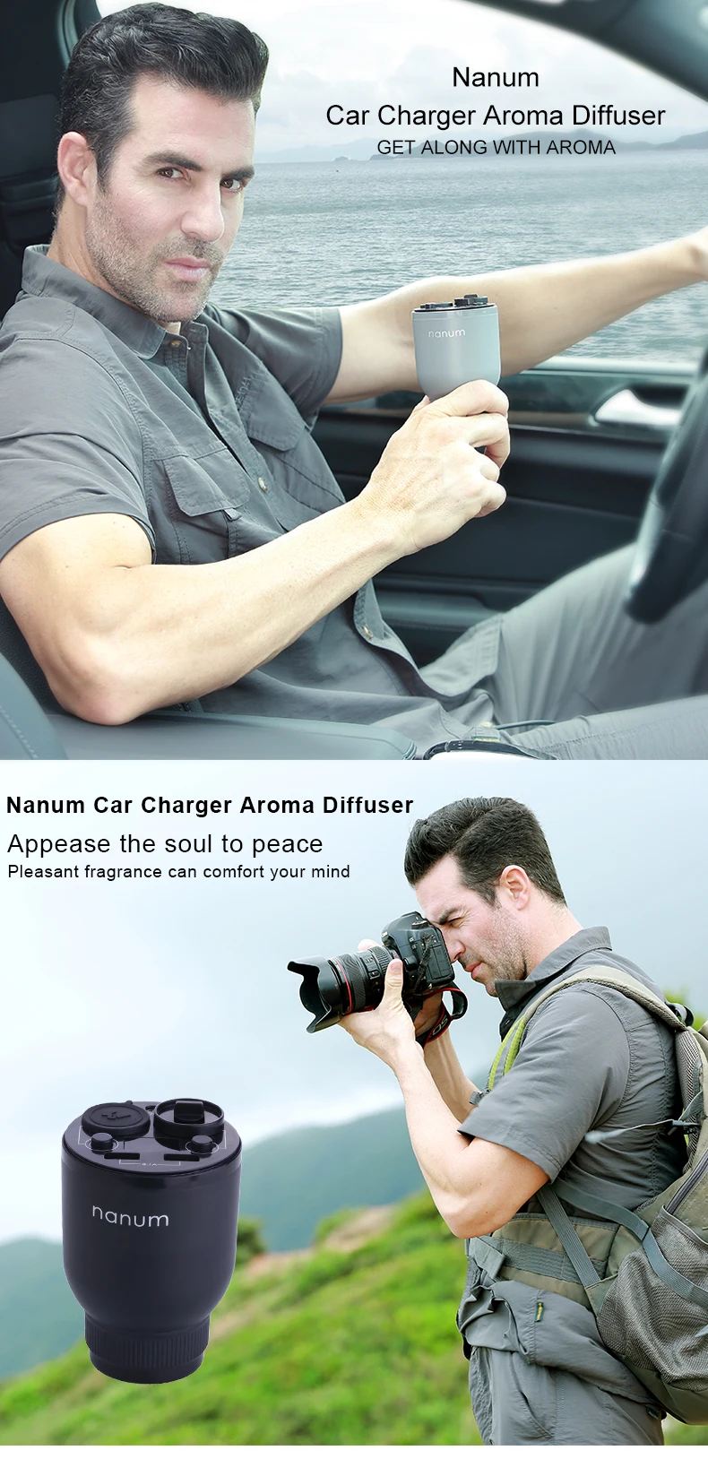 Car Aroma Cup Car Humidifier Car Charger Aroma Diffuser Car Energy Cup Car Air Purifier  (1)