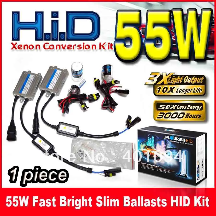 1 Set 55W Fast Bright Ultra Slim Ballasts HID Xenon Conversion Kits