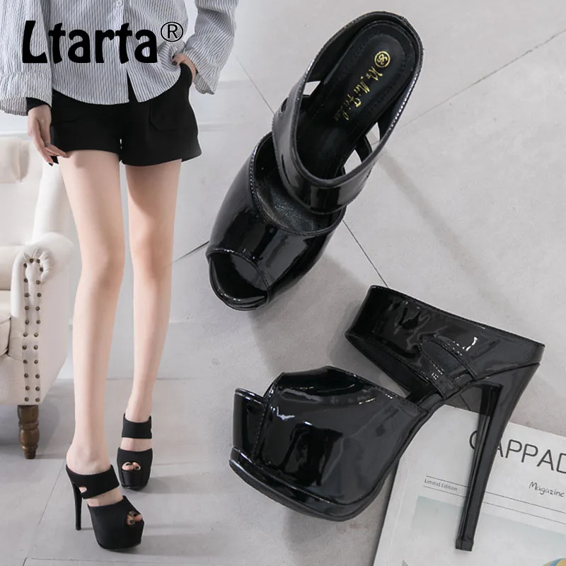 

LEOPARD LAND 2019 Spring And Summer 14Cm High Heel Slim Sexy Mouth High Heel Sandals JXQ-179-1