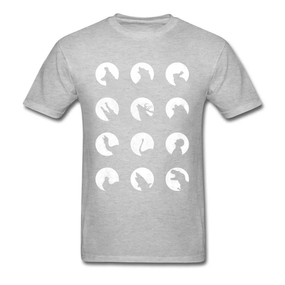 Wolfs Night Off Hip Hop Short Sleeve Printed T-shirts Pure Cotton O-Neck Men Tees Personalized T Shirt Summer Autumn Wolfs Night Off grey