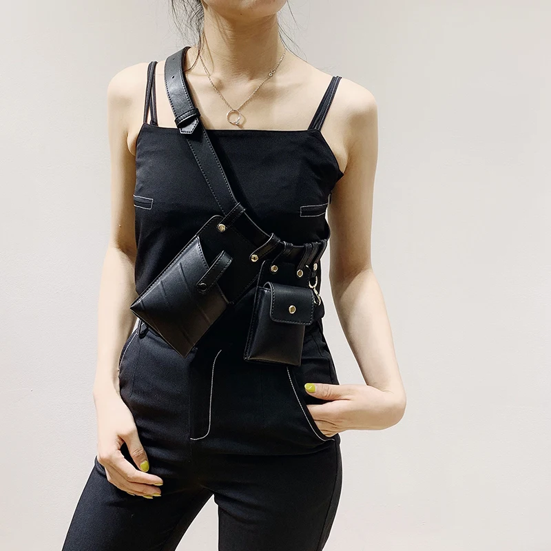 Сумка на пояс женская черная сумка на пояс роскошная кожаная нагрудная сумка черного цвета Новая модная Высококачественная сумка на пояс