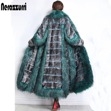 Nerazzurri faux fur mink overcoat