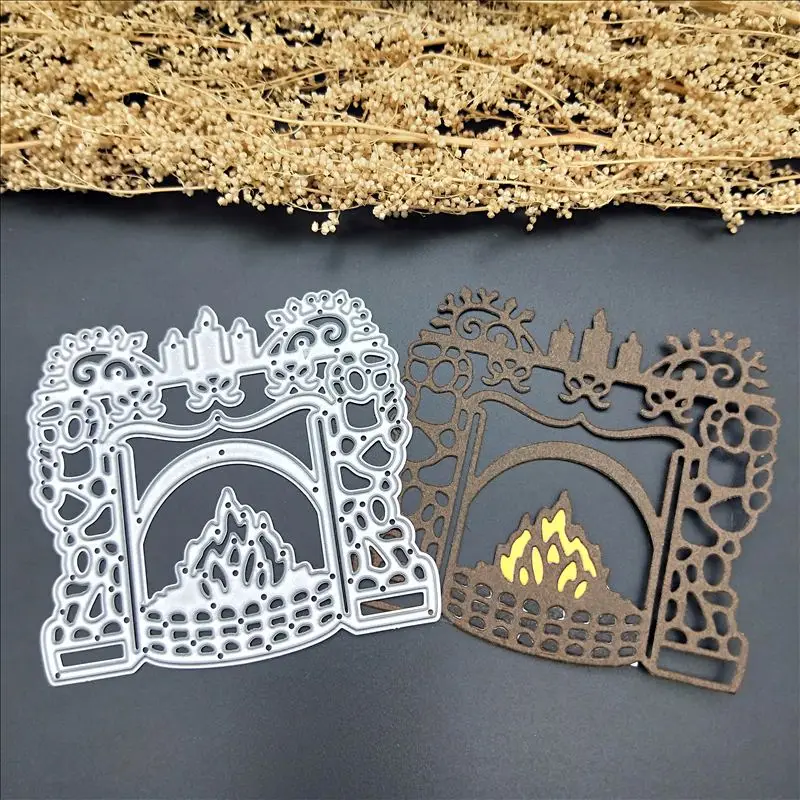 

fireplace Metal Cutting dies Decorative Embossing Scrapbooking Craft clear Stamps 3D Card making Stencil fustelle scatole new