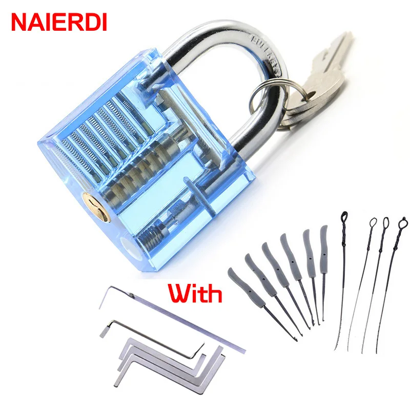 

NAIERDI Practice Lock With Broken Key Removing Hooks Lock Kit Locksmith Wrench Row Tension Tool Extractor Set Furniture Hardware