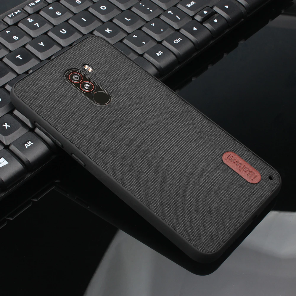 Тканевый чехол для Xiaomi POCOPHONE F1Case Global POCO F1 задняя крышка силиконовый защитный iBaiwei