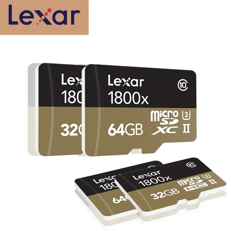 

Lexar Micro SD Card 1800x microsd 64GB 32GB 270MB/s sdxc U3 cartao de memoria Class 10 Memory Flash TF Card for smartphone