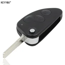 KEYYOU REPLACEMENT 3 BUTTON REMOT FLIP KEY CASE FOB FOR ALFA ROMEO 147 156 166 GT