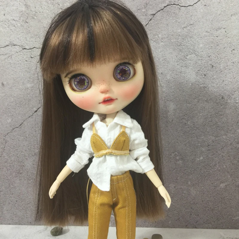 

New 3pcs/set 1/6 Blyth Doll Clothing Shirt+underwear+pant for barbies ob24 blyth pant for 1/6 dolls accessories Clothes