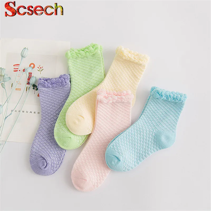 

( 10pieces/lot=5 pairs ) NEW Fashion Baby Girls Socks Set Candy Color Cotton Infant Toddler Children Sock for 0-7y SKW13