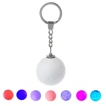 

RGB 4cm Mini Moon Nightlights Mini 3D Print Moon Light Creative Keychain Battery Powered Lamp Good Gift For Xmas