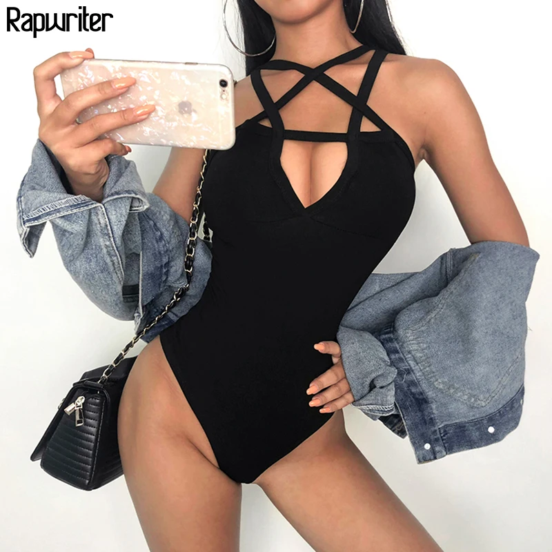 Rapwriter Backless Star Pattern Cross Bandage Skinny Sexy Bodysuits Women 2020 Streetear Sleeveless Open Crotch Summer Bodysuit Rapwriter Backless Star Pattern Cross Bandage Skinny Sexy Bodysuits Women 2020 Streetear Sleeveless Open Crotch Summer Bodysuit