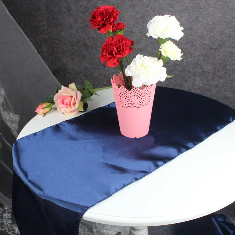 

OurWarm 12 x 108" Satin Table Runners Wedding Party Decor Restaurant Banquet Table Decoration Accessories Home Textiles 15Colors
