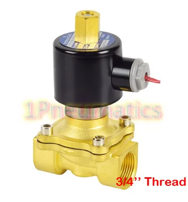 3/4 ''латунь нормально открытый провод свинца воздуха воды электрический Соленоидный клапан воды воздуха N/O 220VAC 2W200-20-K