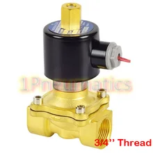 3/4 ''латунь нормально открытый провод свинца воздуха воды электрический Соленоидный клапан воды воздуха N/O 220VAC 2W200-20-K